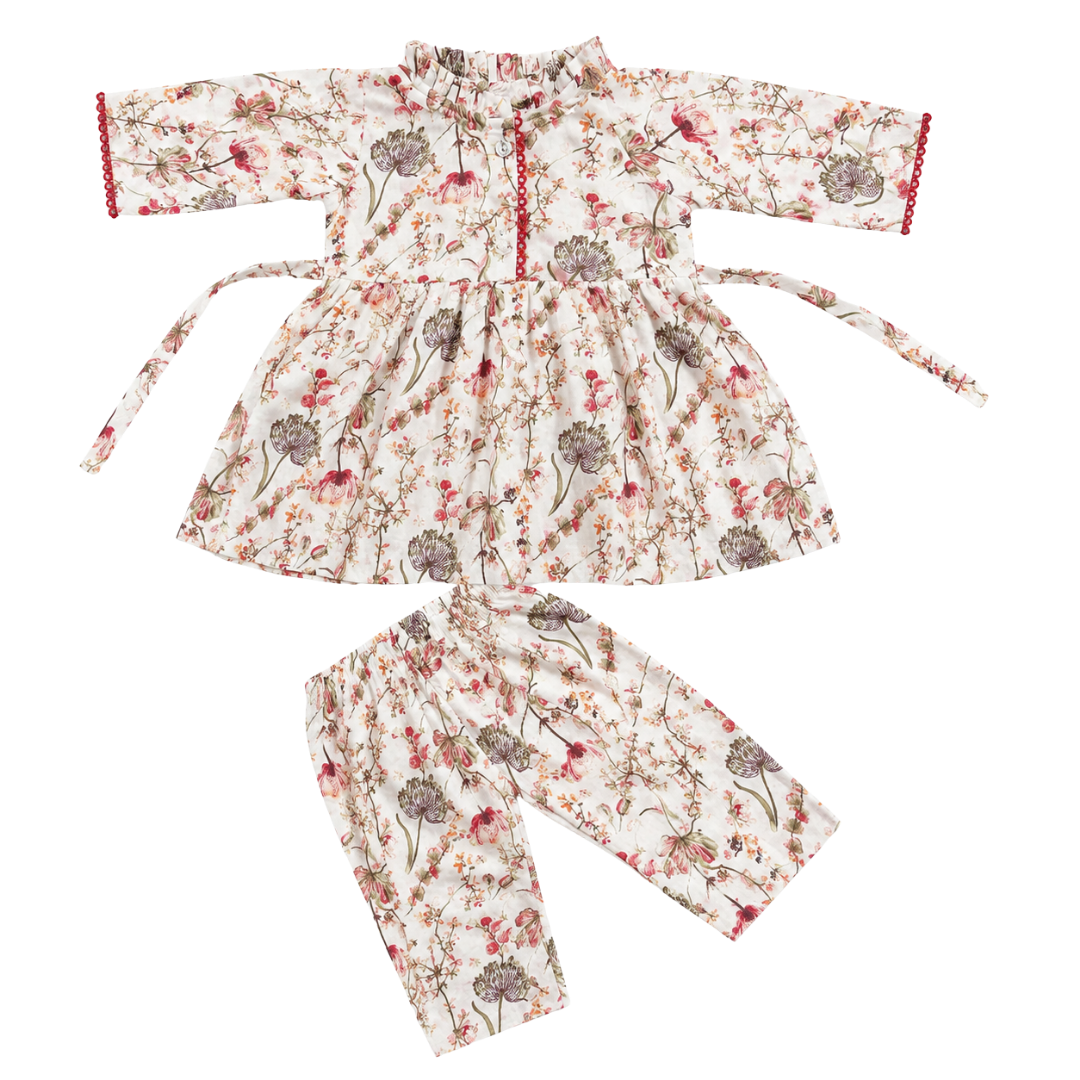 Premium Cotton Baby Girls Set | Floral Full Sleeve Top & Harem Pants | Soft & Comfortable Ethnic Wear (Copy)