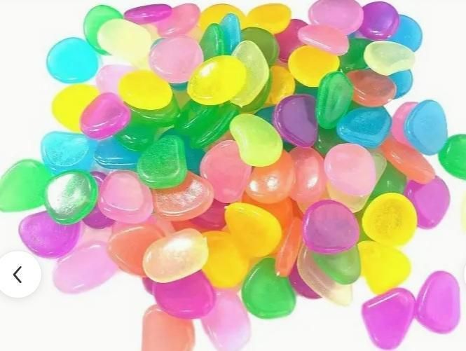 100 pcs Artificial Mixed Color Glow Stones Fluorescent Rocks For Home Decor
