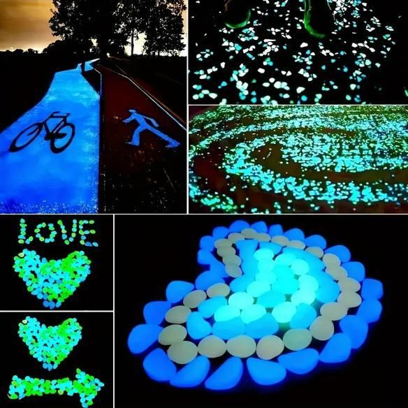 100 pcs Artificial Mixed Color Glow Stones Fluorescent Rocks For Home Decor