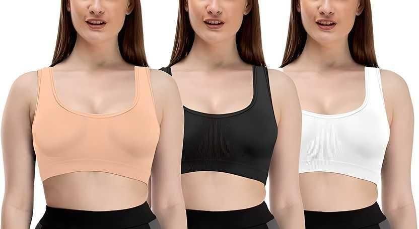 Apnicart Womens Multicolor Air Bra (Pack of 3)