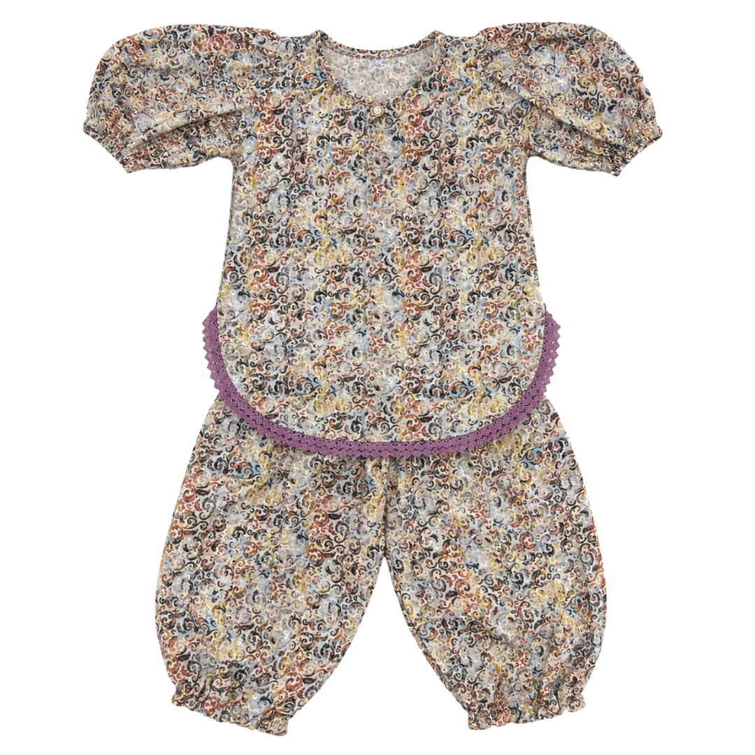 Premium Chikankari Cotton Baby Girls Co-Ord Set | Floral Full Sleeve Top & Harem Pants | Soft & Comfortable Ethnic Wear